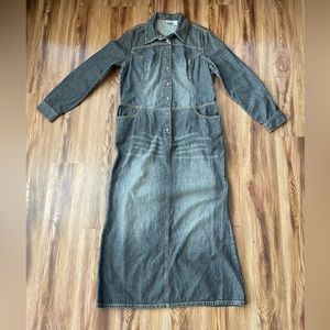 1990’s Newport News Jeanology Collection Dark Grey Denim Dress